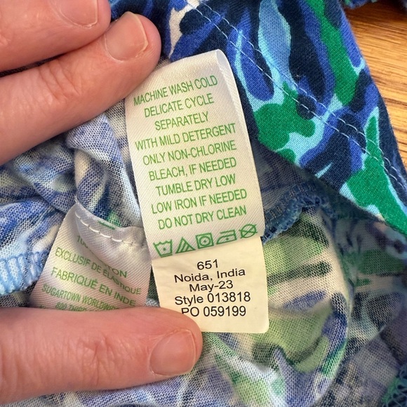 Lilly Pulitzer Mini Beyonca BabyDoll Dress Abaco Blue in Turtle Awe Size S Girl - Picture 7 of 11